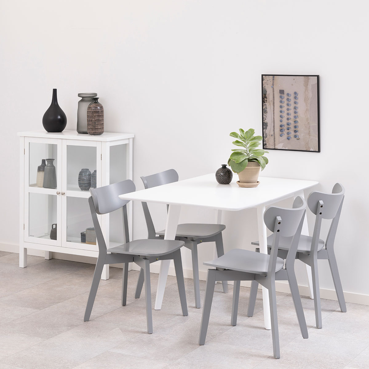 Houten eetkamerstoel Jade Lichtgrijs