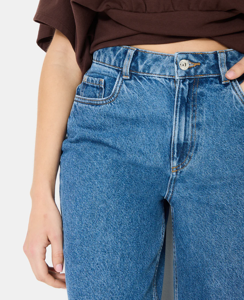 Pimkie Jean barrel taille haute avec jeux de coutures