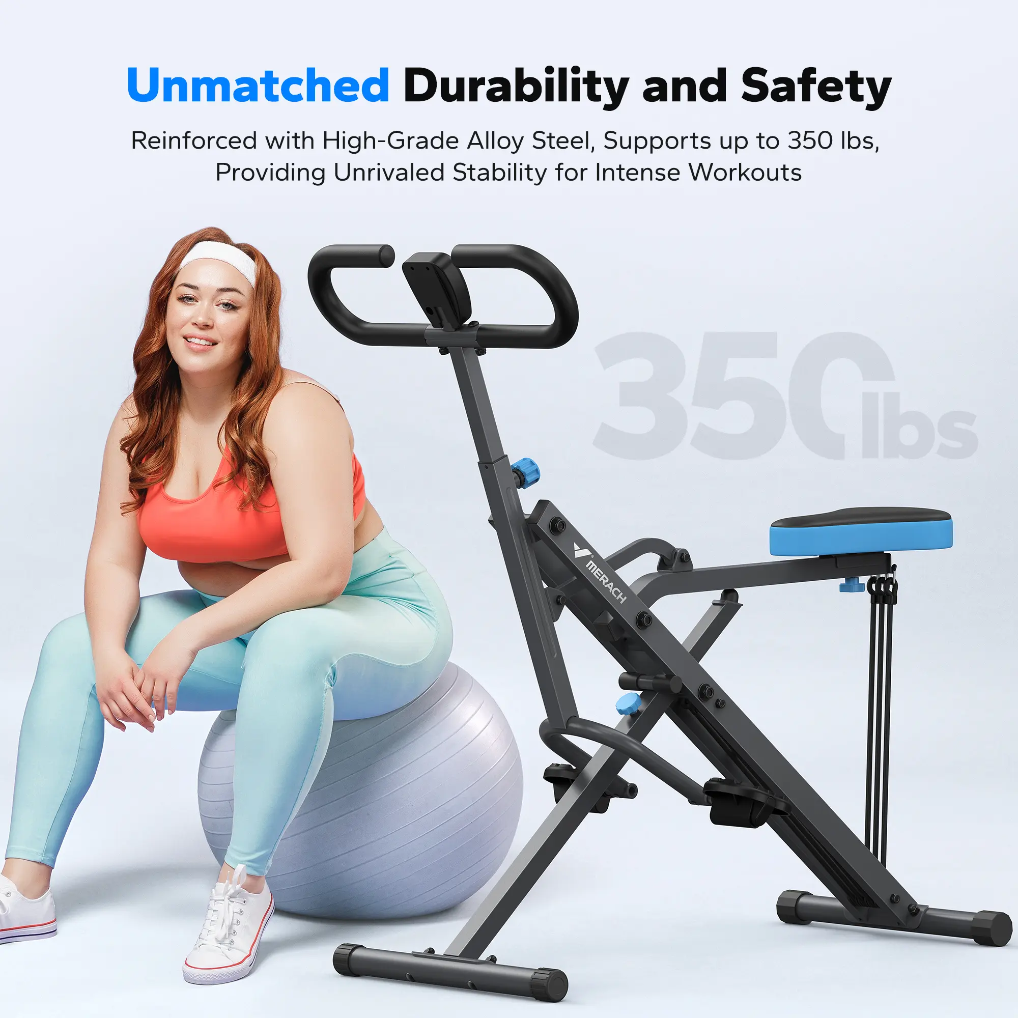 Merach 2-in-1 Squat Rowing Machine, Adjustable Resistance Glutes Leg Workout Equipment with LCD Monitor, 350LBS Capacity Home Gym Exercise for Women Summervibes