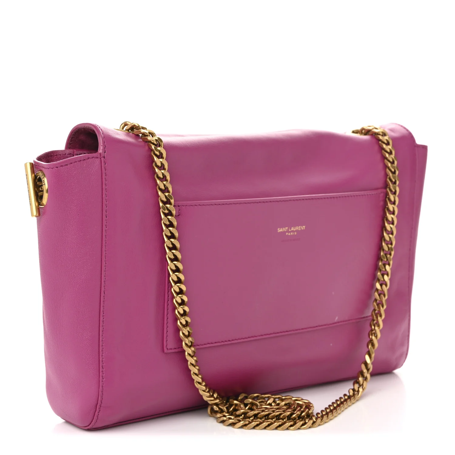 Smooth Calfskin Suede Medium Reversible Monogram Kate Satchel Rose Rubis - Top Club