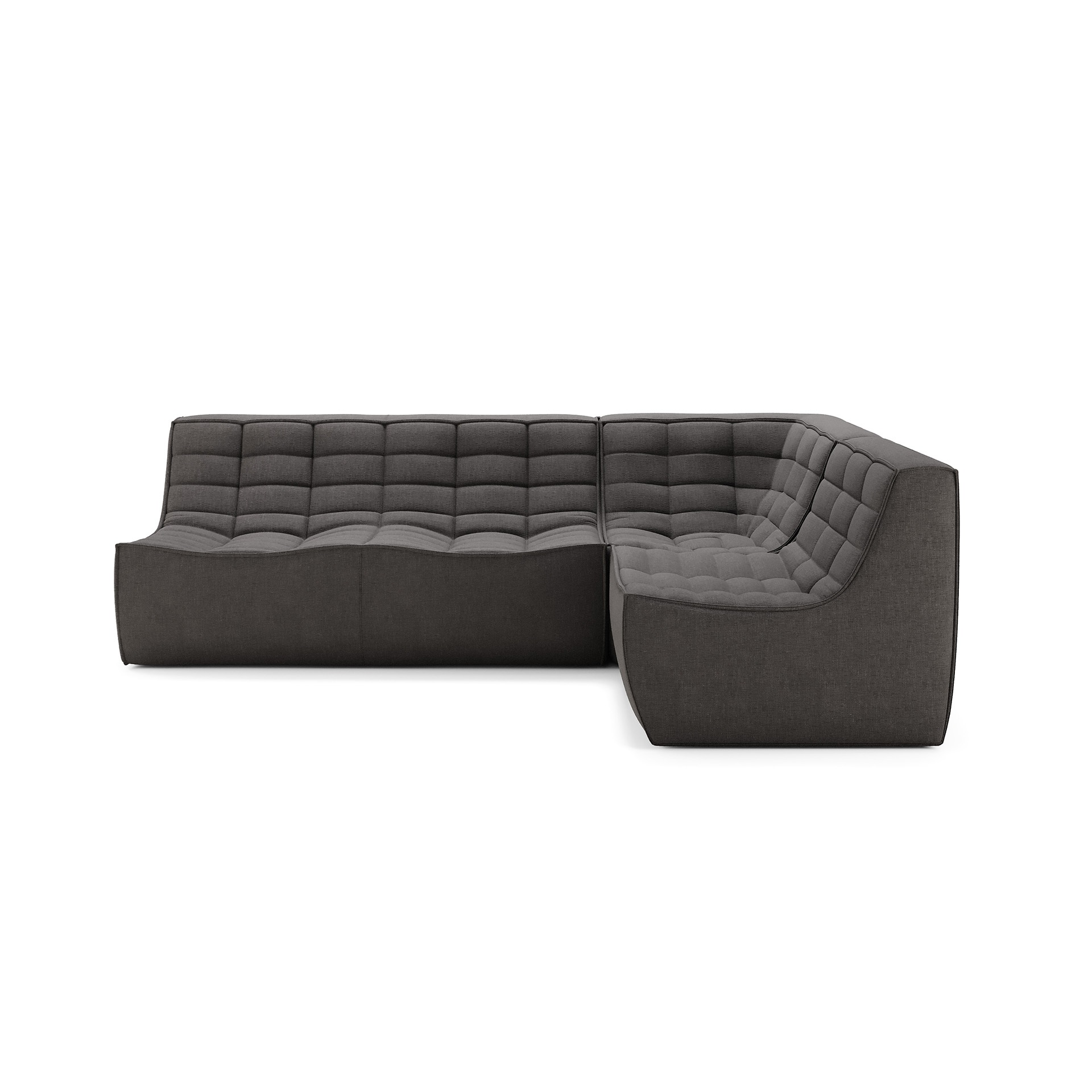 Modulaire bank N701 dark grey set 1 + 2 seat  90° recht hoek