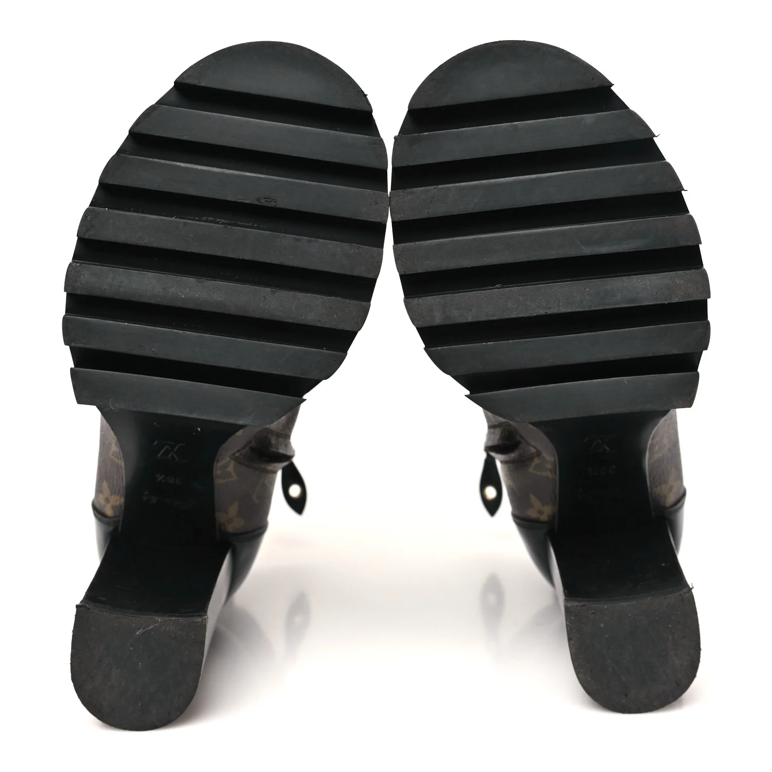 Patent Calfskin Monogram Star Trail Ankle Boots 38.5 Black - Top Club