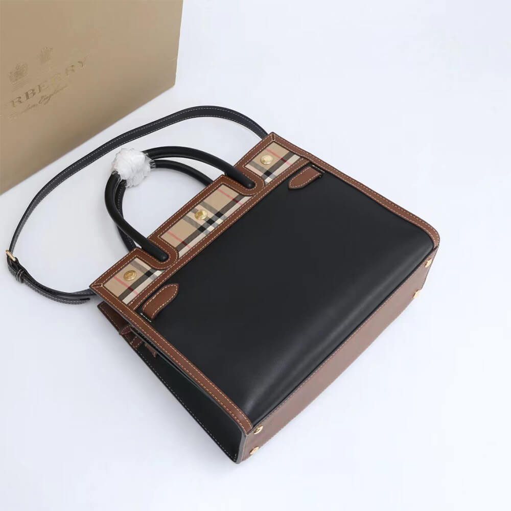 Small Vintage Check Two Handle Title Bag - Top Club