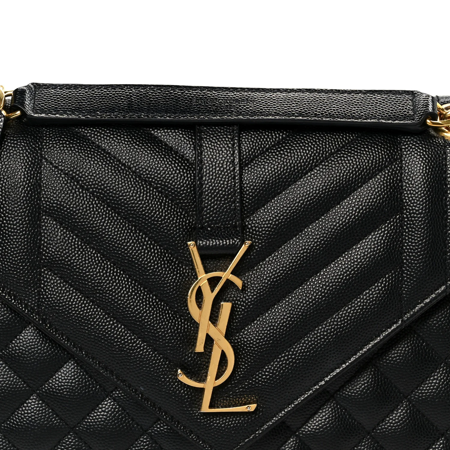 Grain De Poudre Textured Mixed Matelasse Triquilt Medium Monogram Satchel Black - Top Club