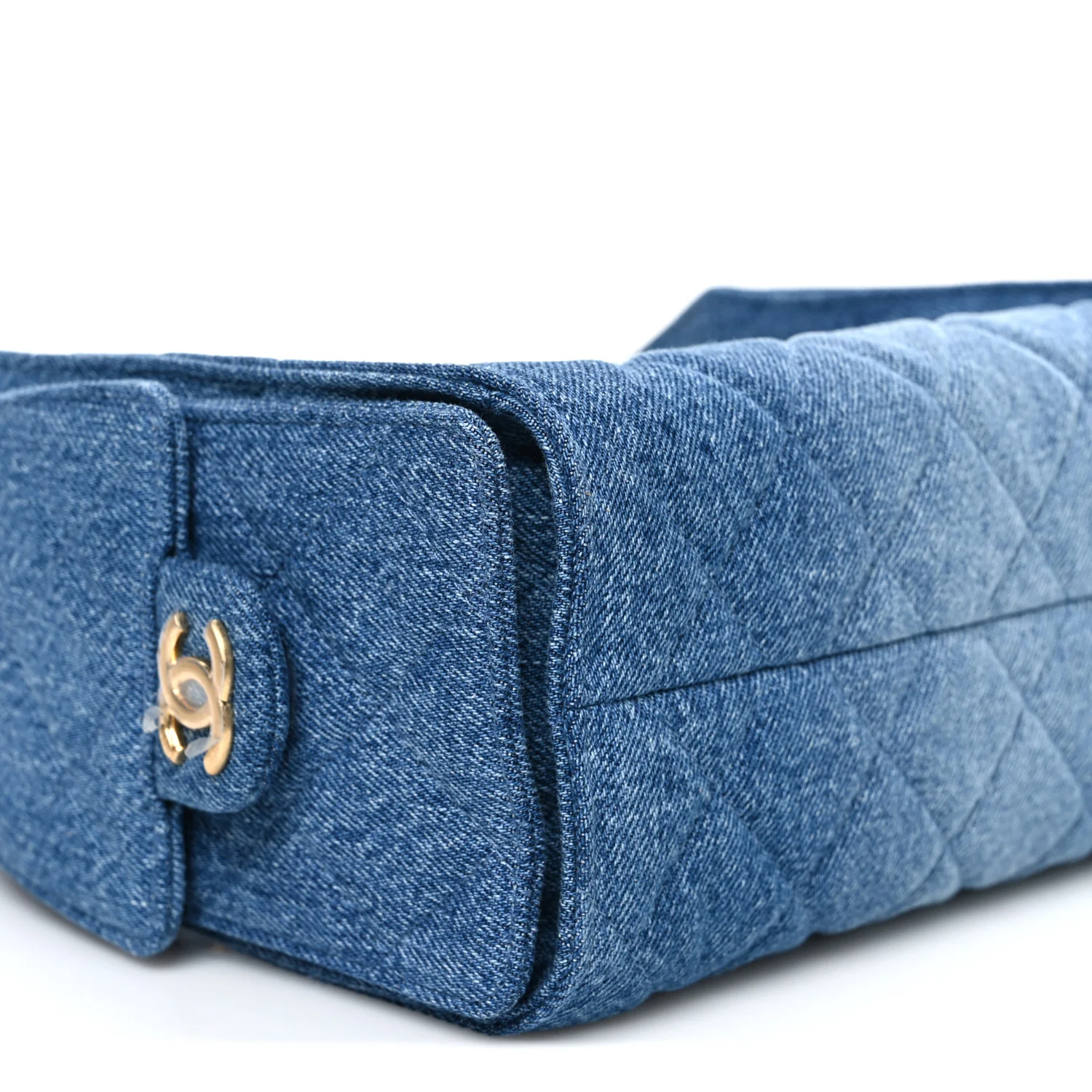 Washed Denim Quilted Mini Chanel 25 Handbag Blue - Top Club