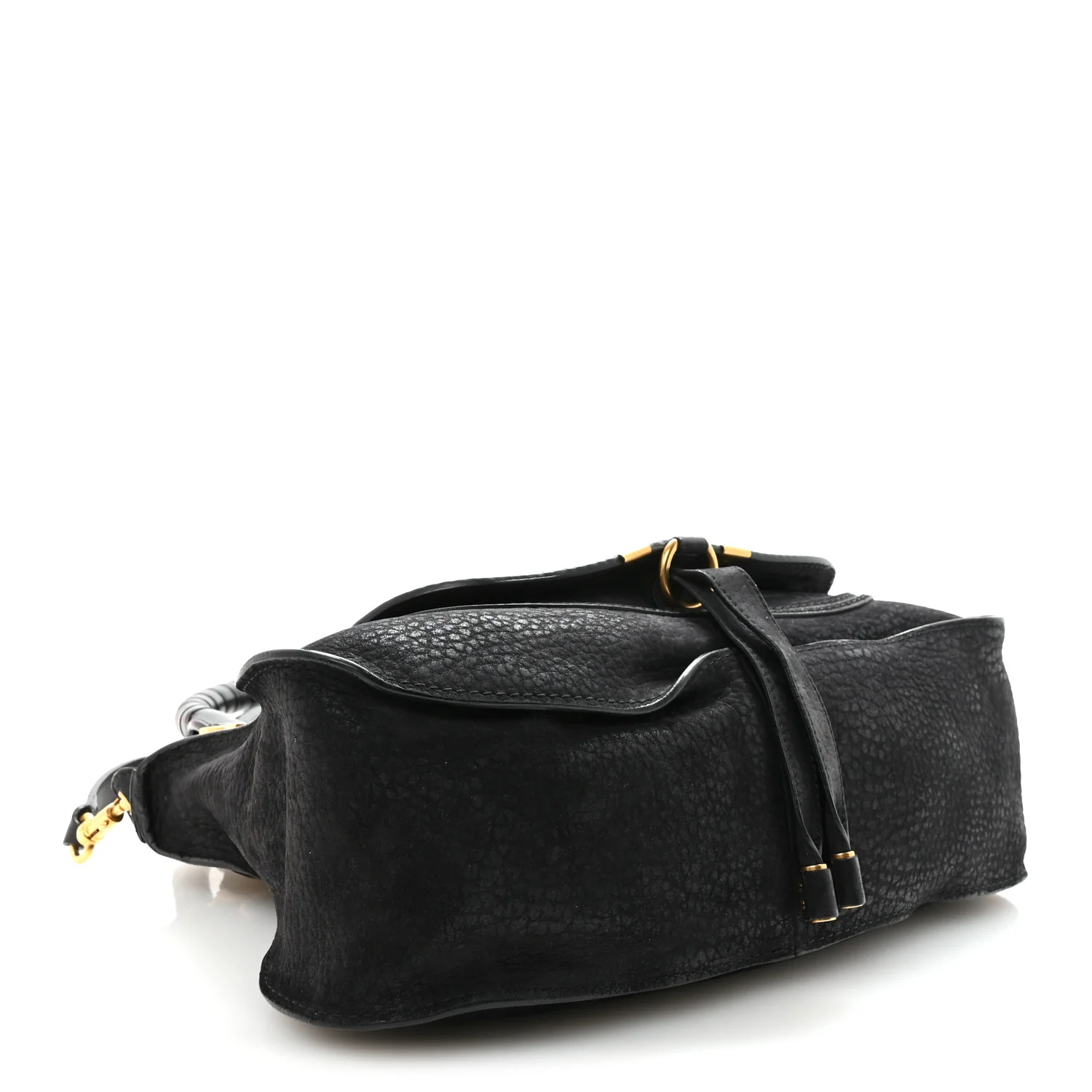 Nubuck Calfskin Medium Marcie Satchel Black - Top Club