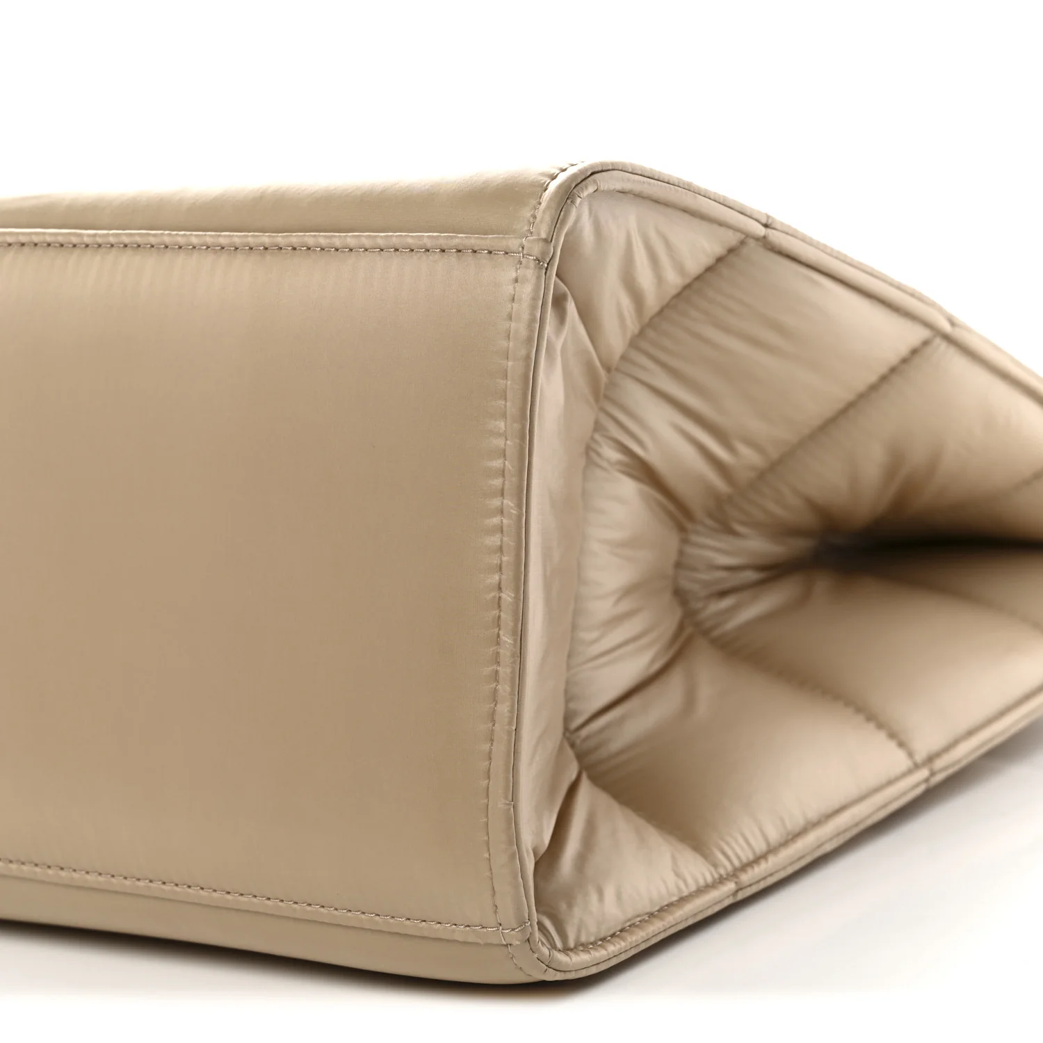 Nylon Large Puff Shopping Bag Cream - Top Club