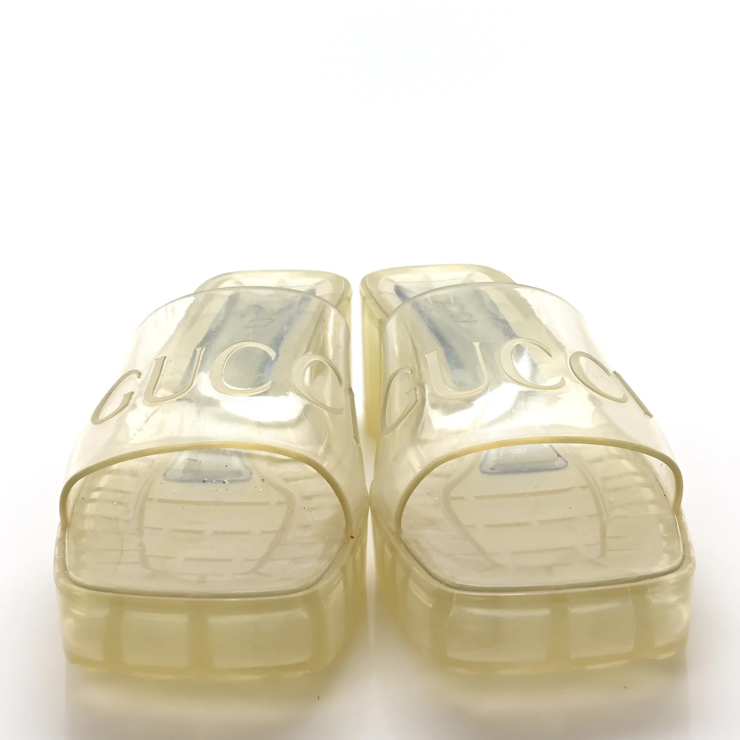 Rubber Gucci Logo Womens Platform 20/60mm Slide Sandals 39 Transparent - Top Club