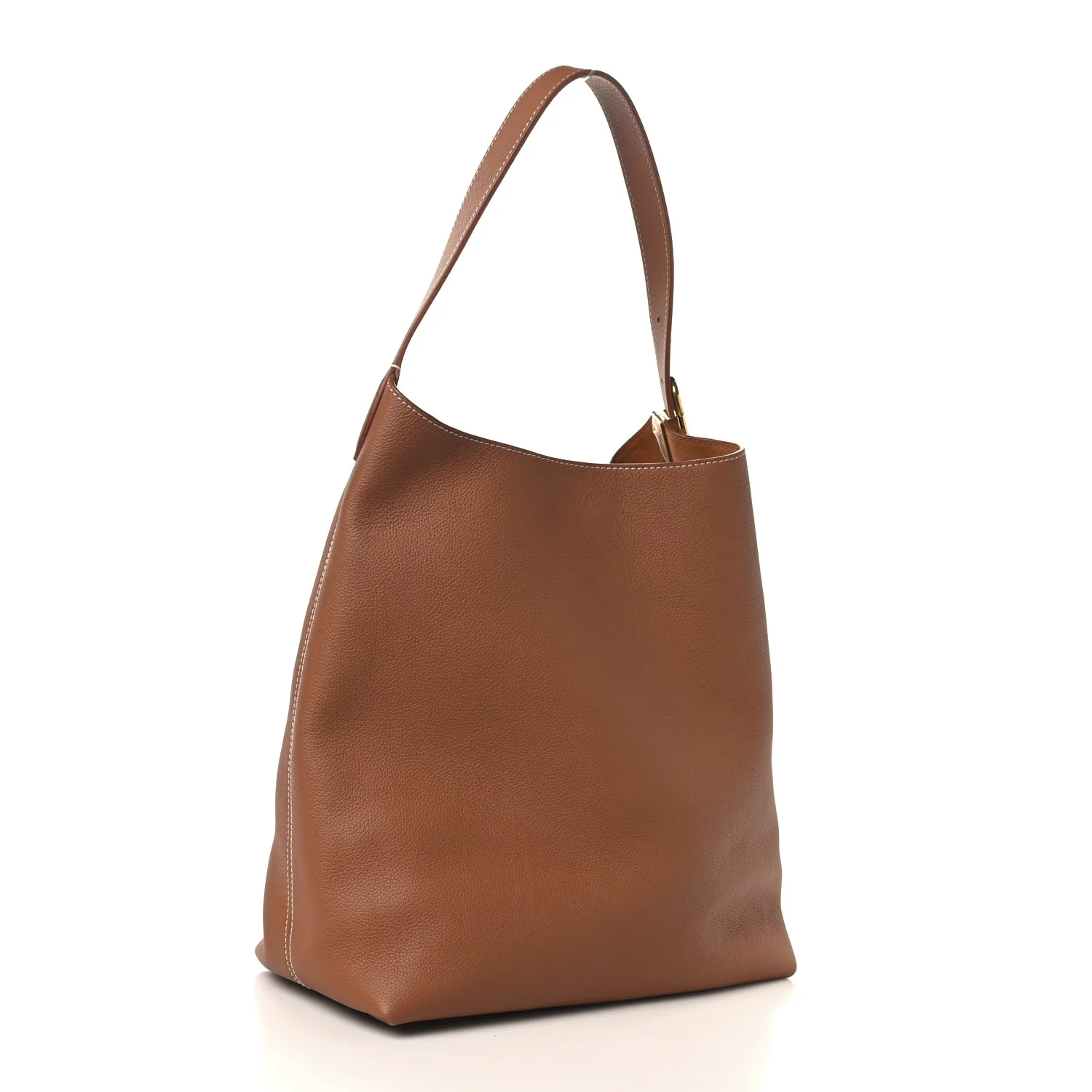 Grained Calfskin Low Key Hobo MM Cognac - Top Club