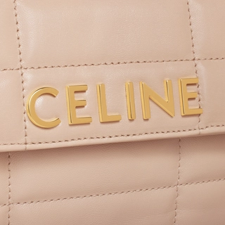 CHAIN SHOULDER BAG MATELASSE MONOCHROME CE IN QUILTED GOATSKIN NUD - Top Club