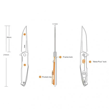 Ruike P108-SF stainless steel – folding pocket knife