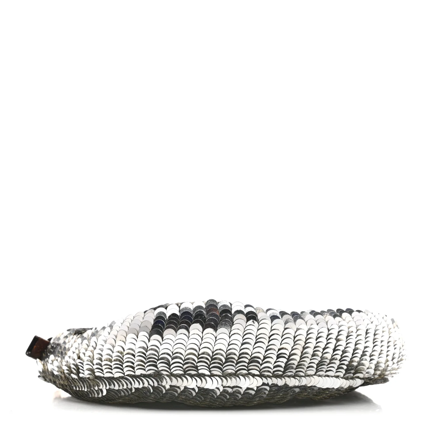 Sequin Paillettes Mini Half Moon Baguette Silver - Top Club