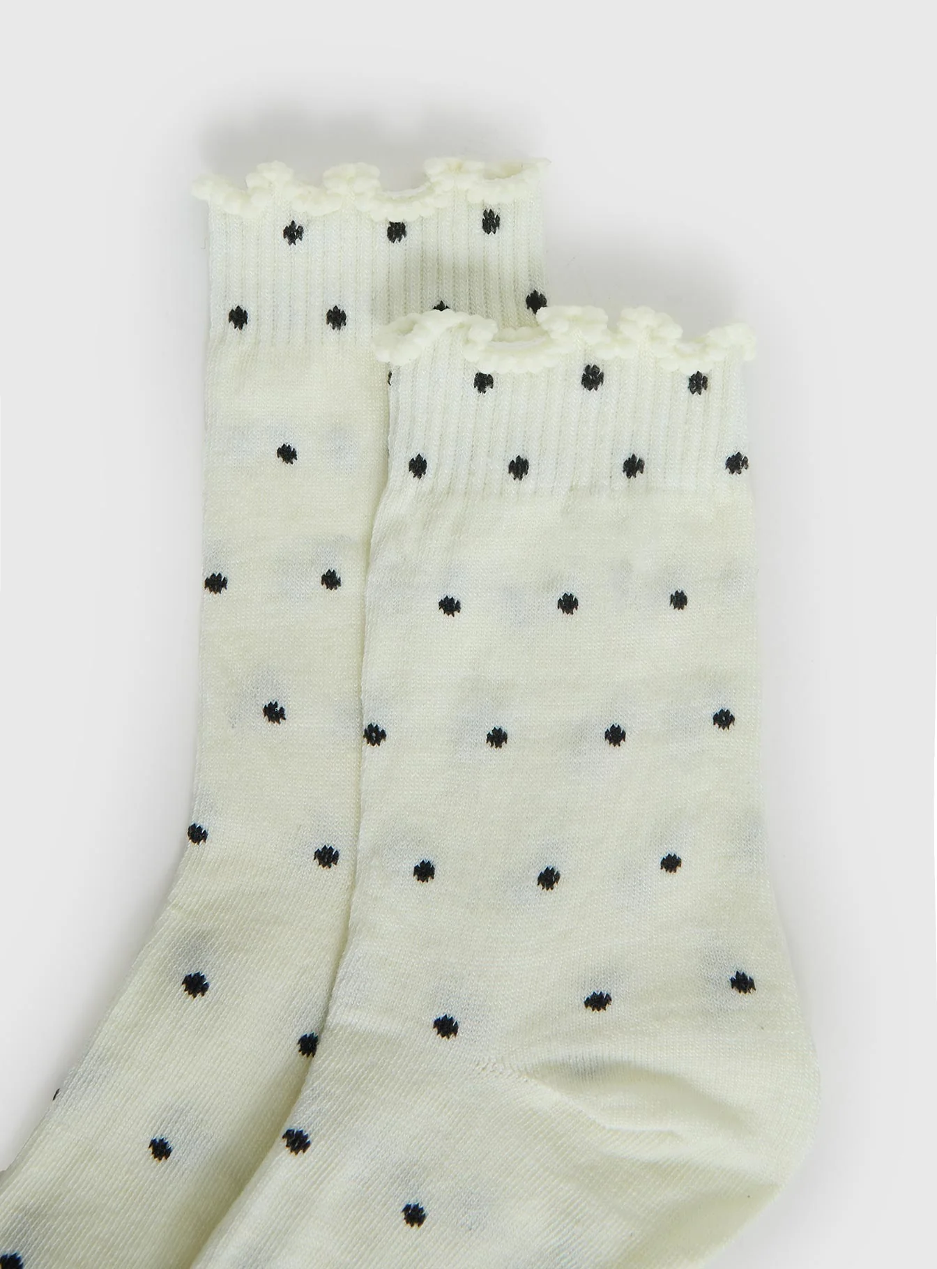 Pillowtalk Frill Socks Cream Polka