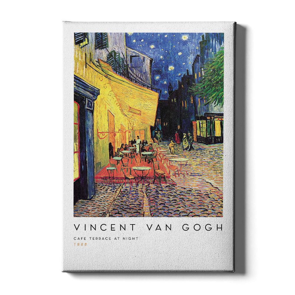 Walljar canvas schilderij - Vincent van Gogh - Caféterras Bij Nacht Canvas schilderij - 120 x 180 cm
