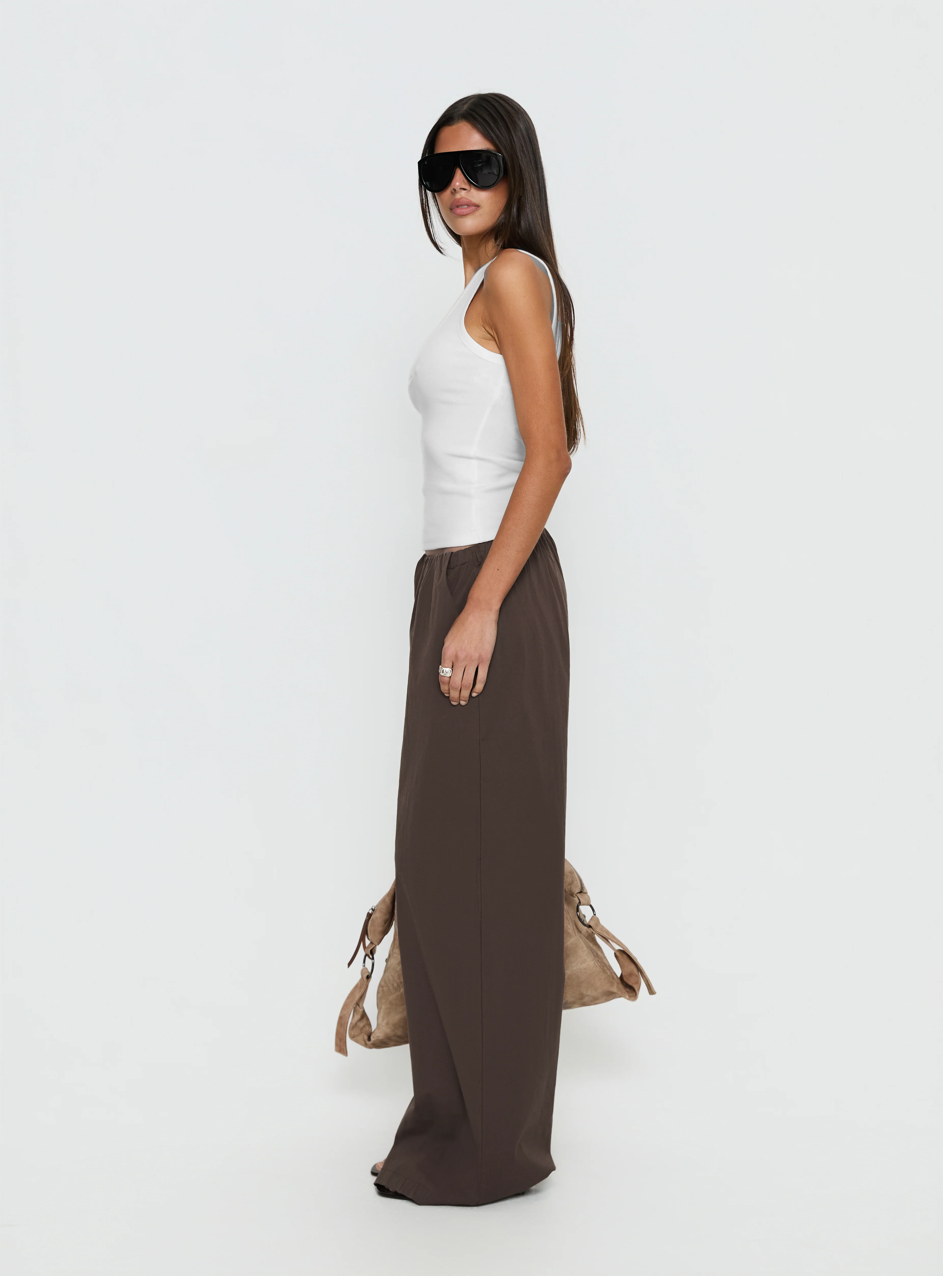 Lunea Concealed Waistband Pants Brown