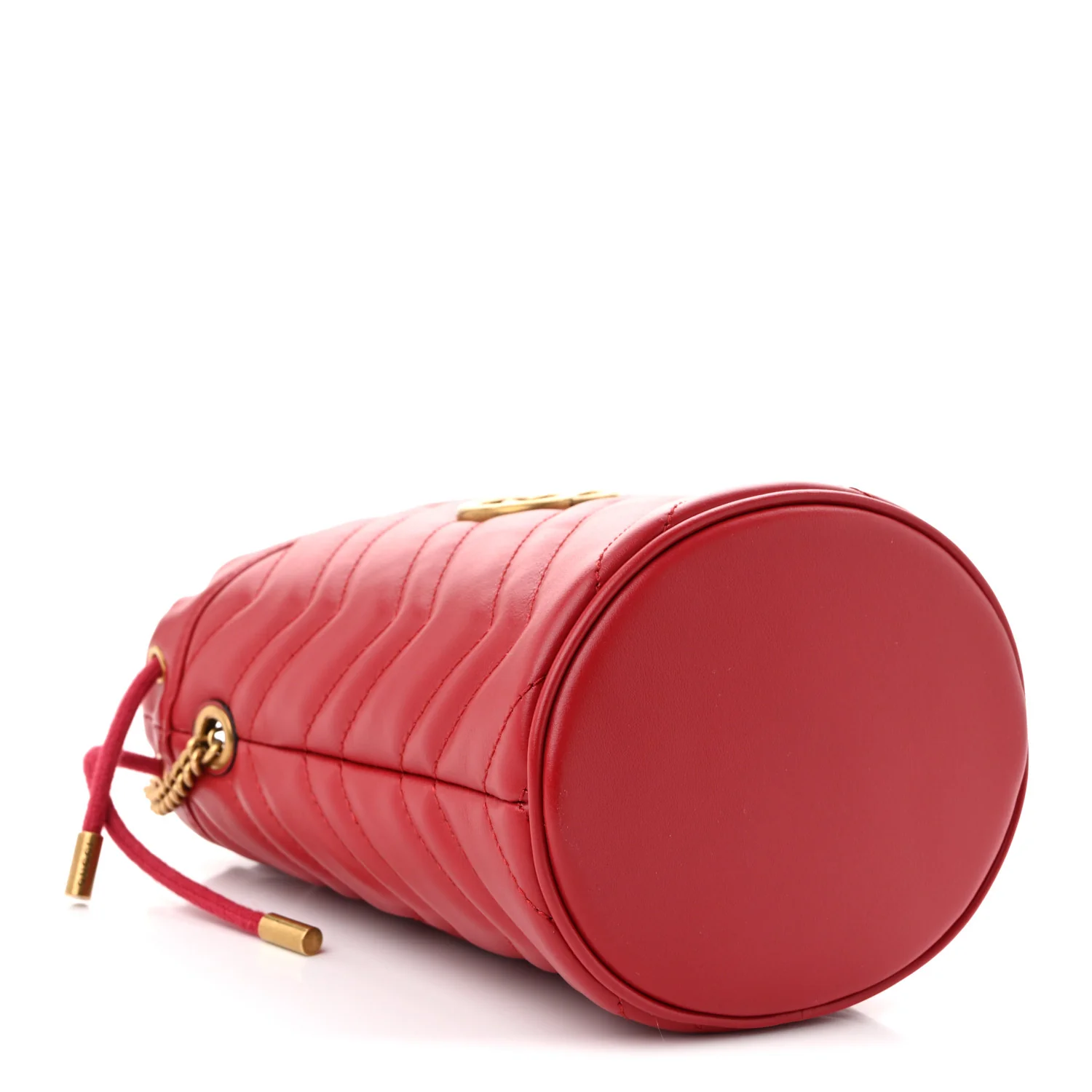 Calfskin Matelasse Mini GG Marmont 2.0 Bucket Bag Hibiscus Red - Top Club