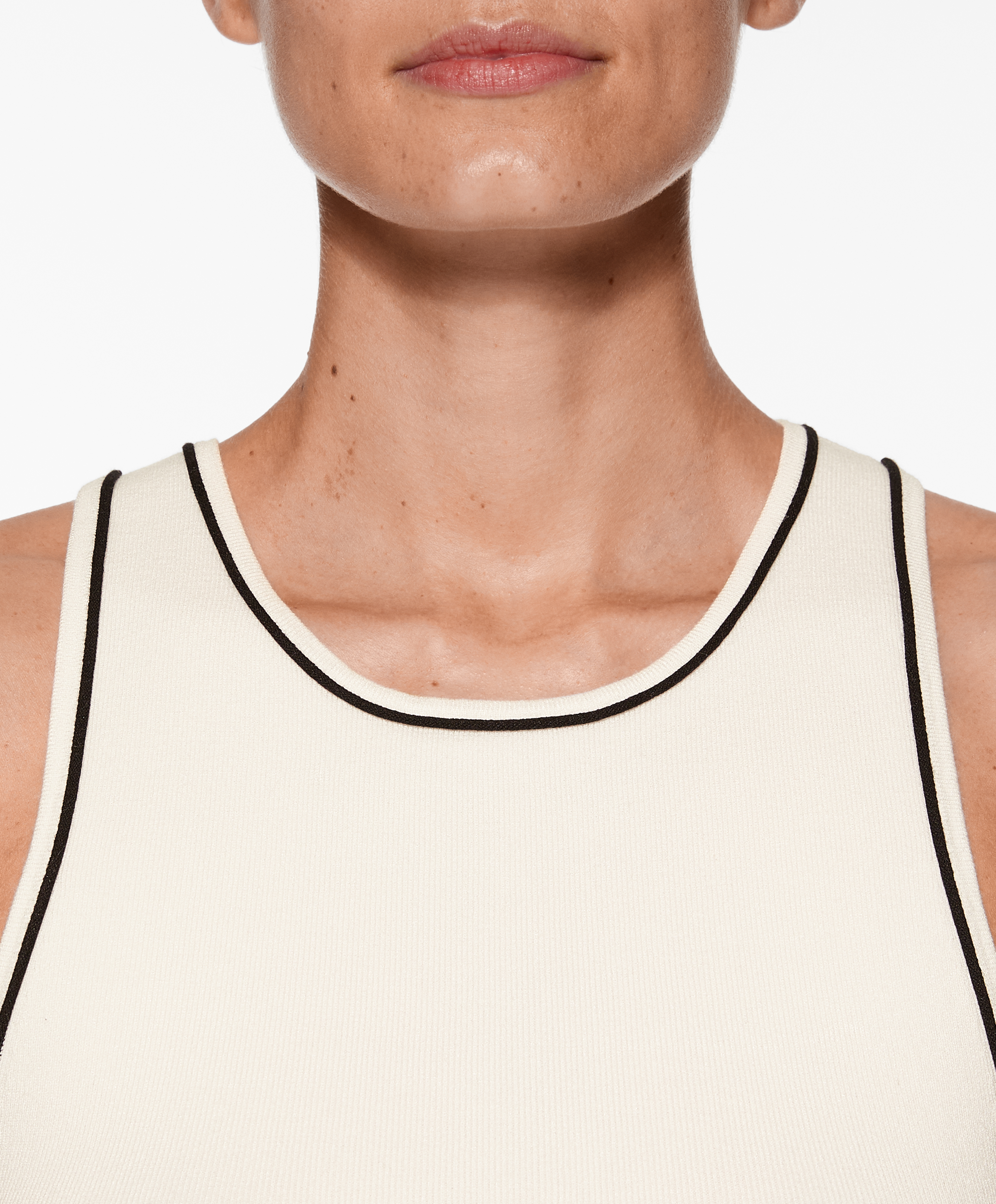 OYSHO Knit sleeveless top with contrast trim