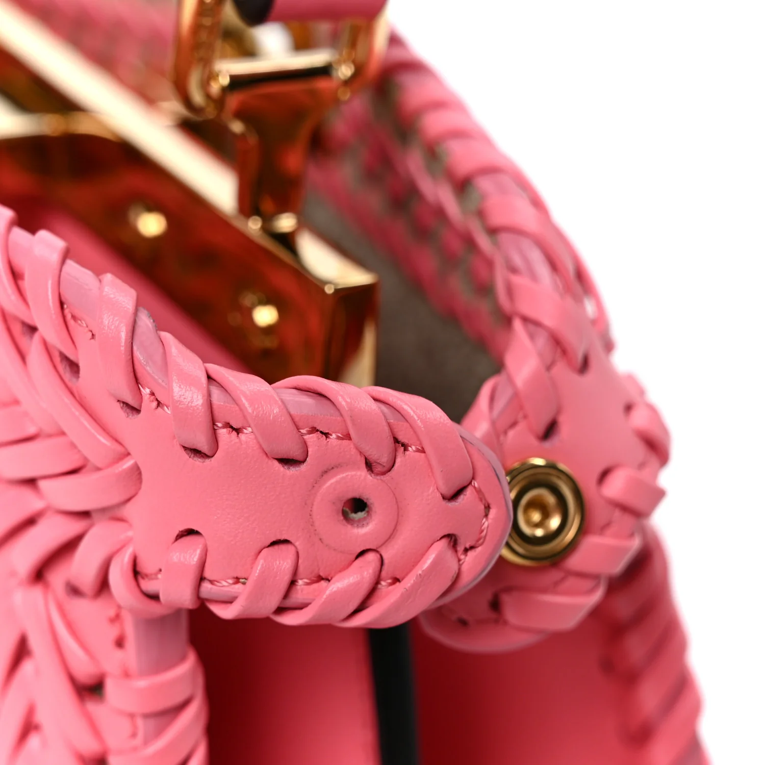 Vitello King Shiny Nappa Intreccio Petite Peekaboo I SEE U Satchel Pink Dalia - Top Club