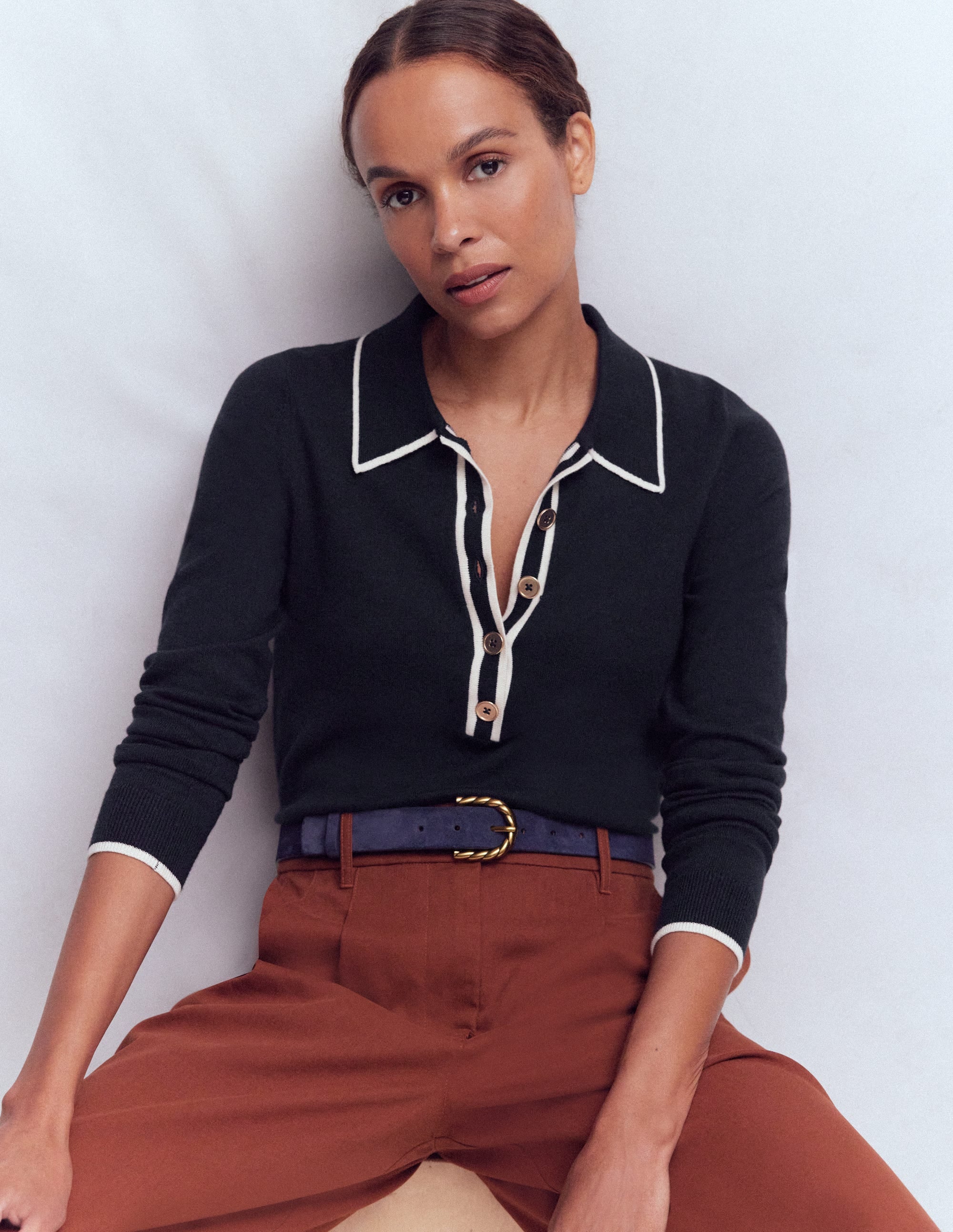 Liz Henley-Pullover-Marineblau