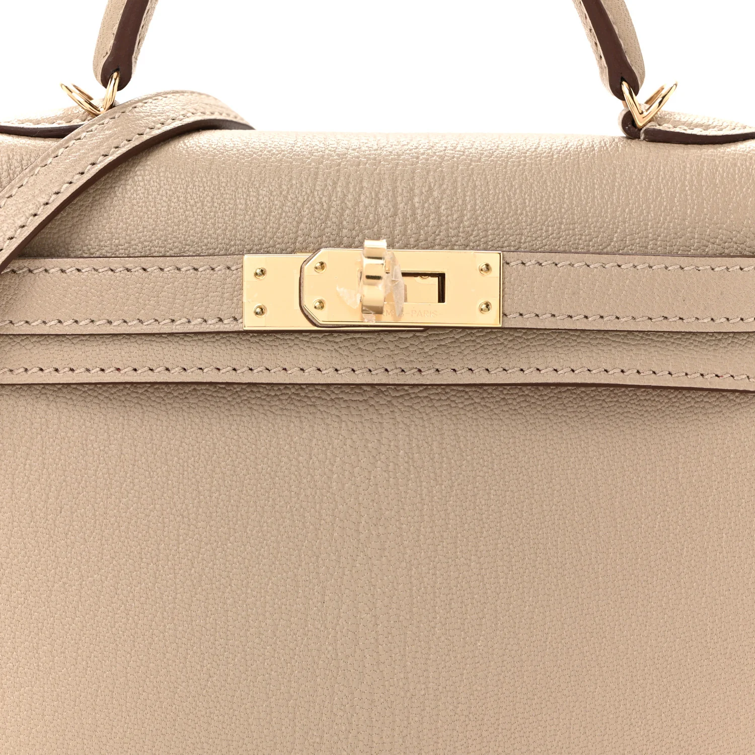 Chevre Mysore Horseshoe Mini Kelly Sellier 20 Gris Tourterelle Rose Mexico - Top Club