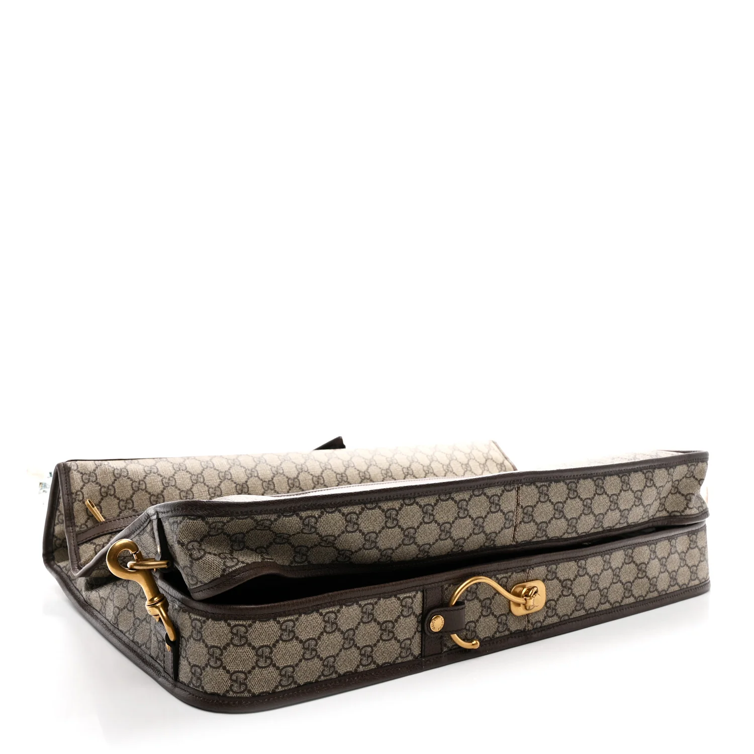 GG Supreme Monogram Textured Dollar Calfskin Web Ophidia Savoy Garment Bag Beige Ebony New Acero - Top Club