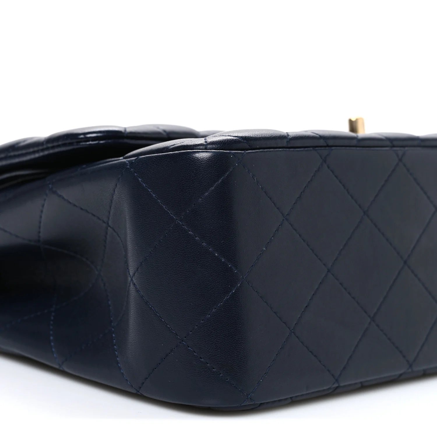 Lambskin Quilted Jumbo Double Flap Navy - Top Club