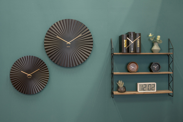 Wall clock Sensu steel black