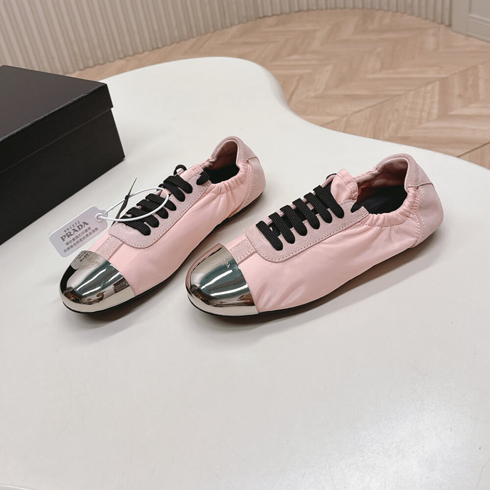PRADA Collapse Re-Nylon and suede sneakers with metal toecap - Top Club