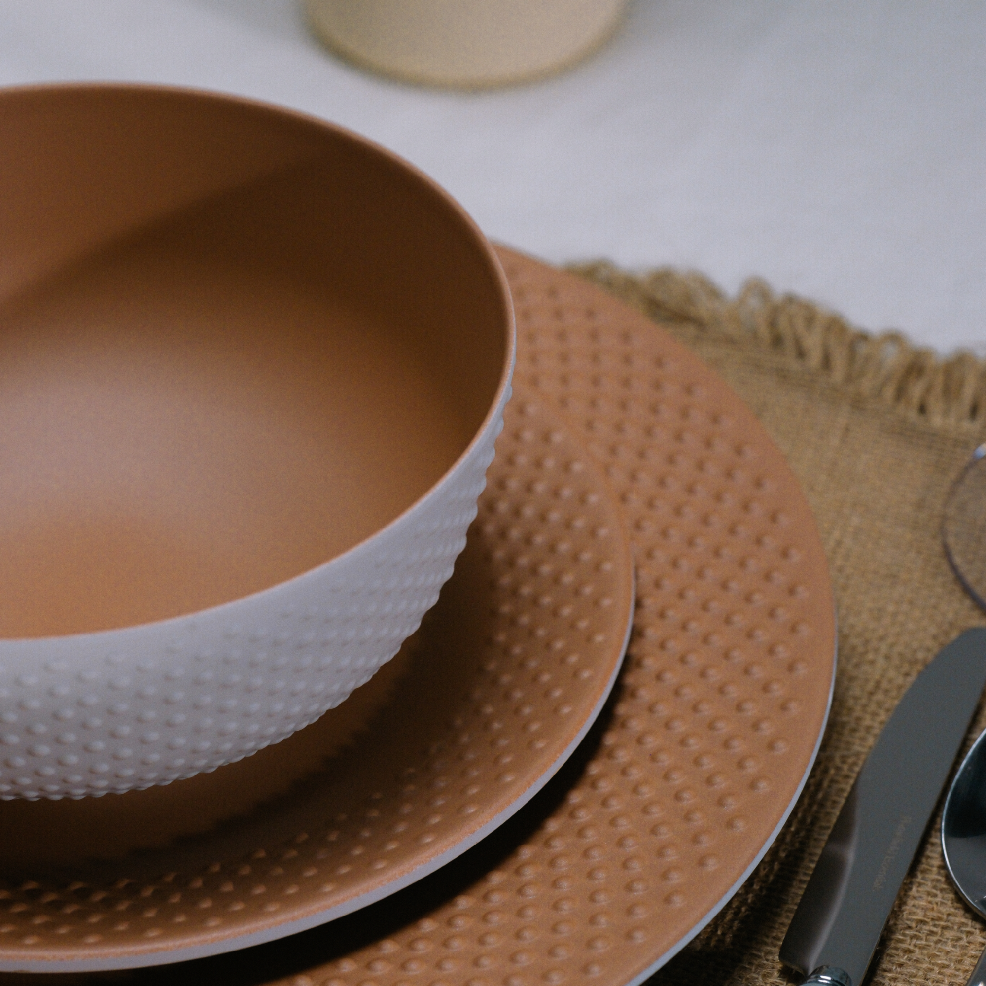 Servies Melamine Nano plate blush - set van 12
