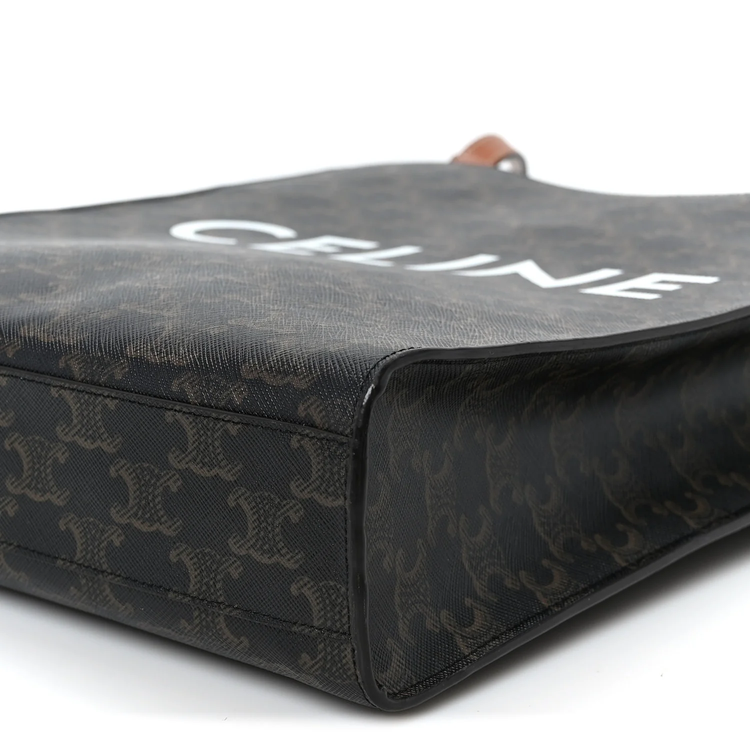 Triomphe Canvas Calfskin Small Vertical Cabas Tan - Top Club
