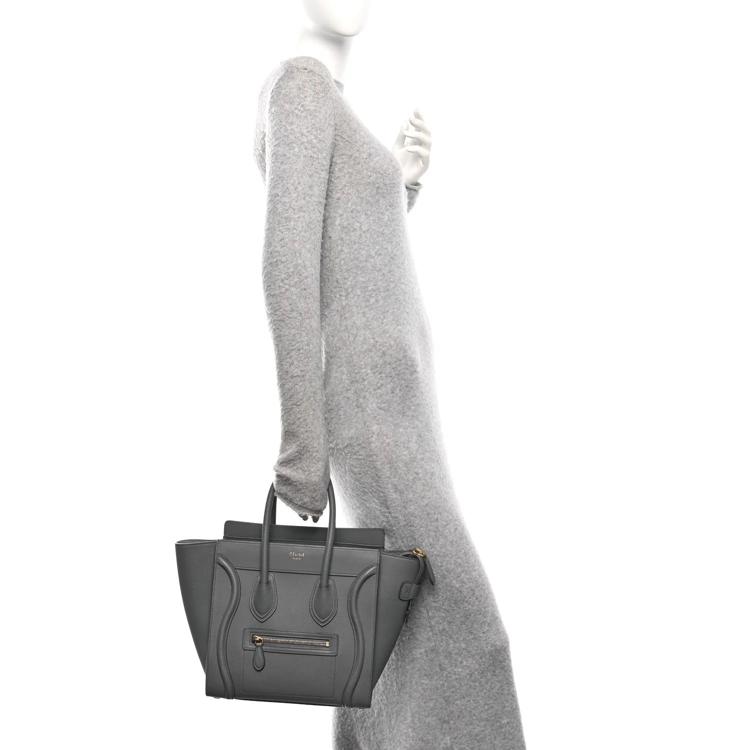 Baby Drummed Calfskin Micro Luggage Kohl