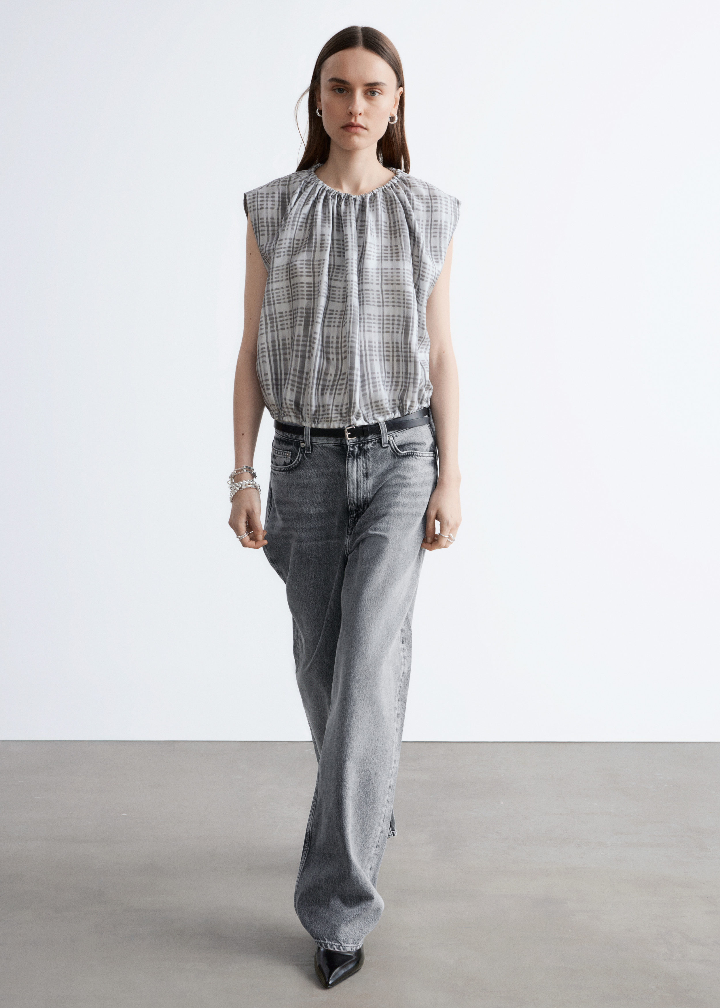 & Other Stories DRAWSTRING SILK TOP