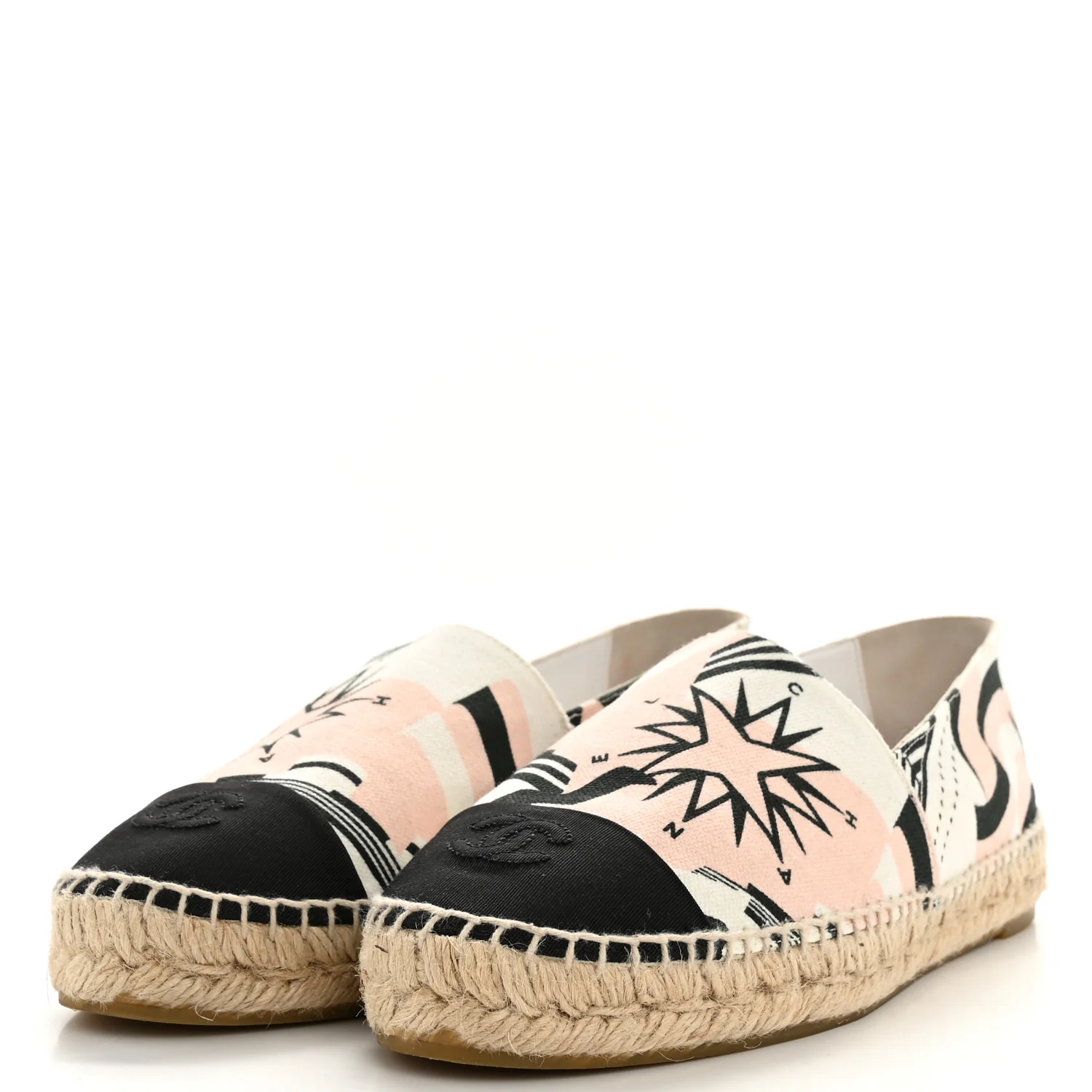 Fabric CC Espadrilles 39 Pink White Black - Top Club