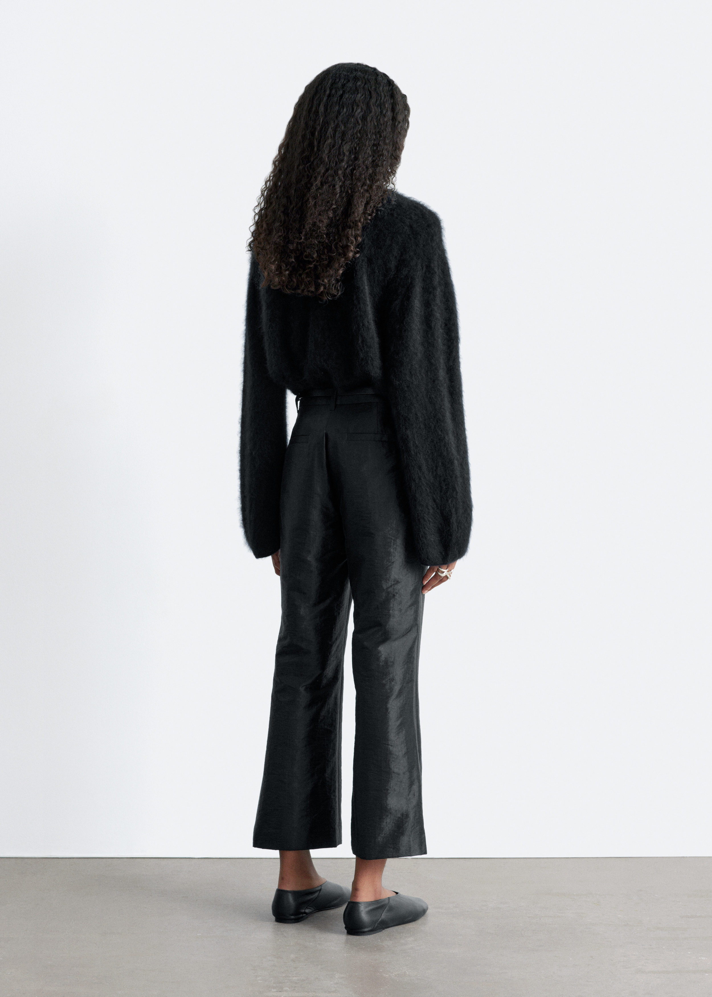 & Other Stories KICK-FLARE SATIN TROUSERS