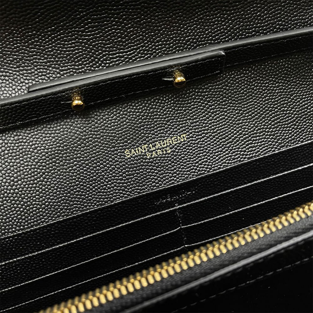 YSL classic cassandre chain wallet in grain de poudre leather - Top Club