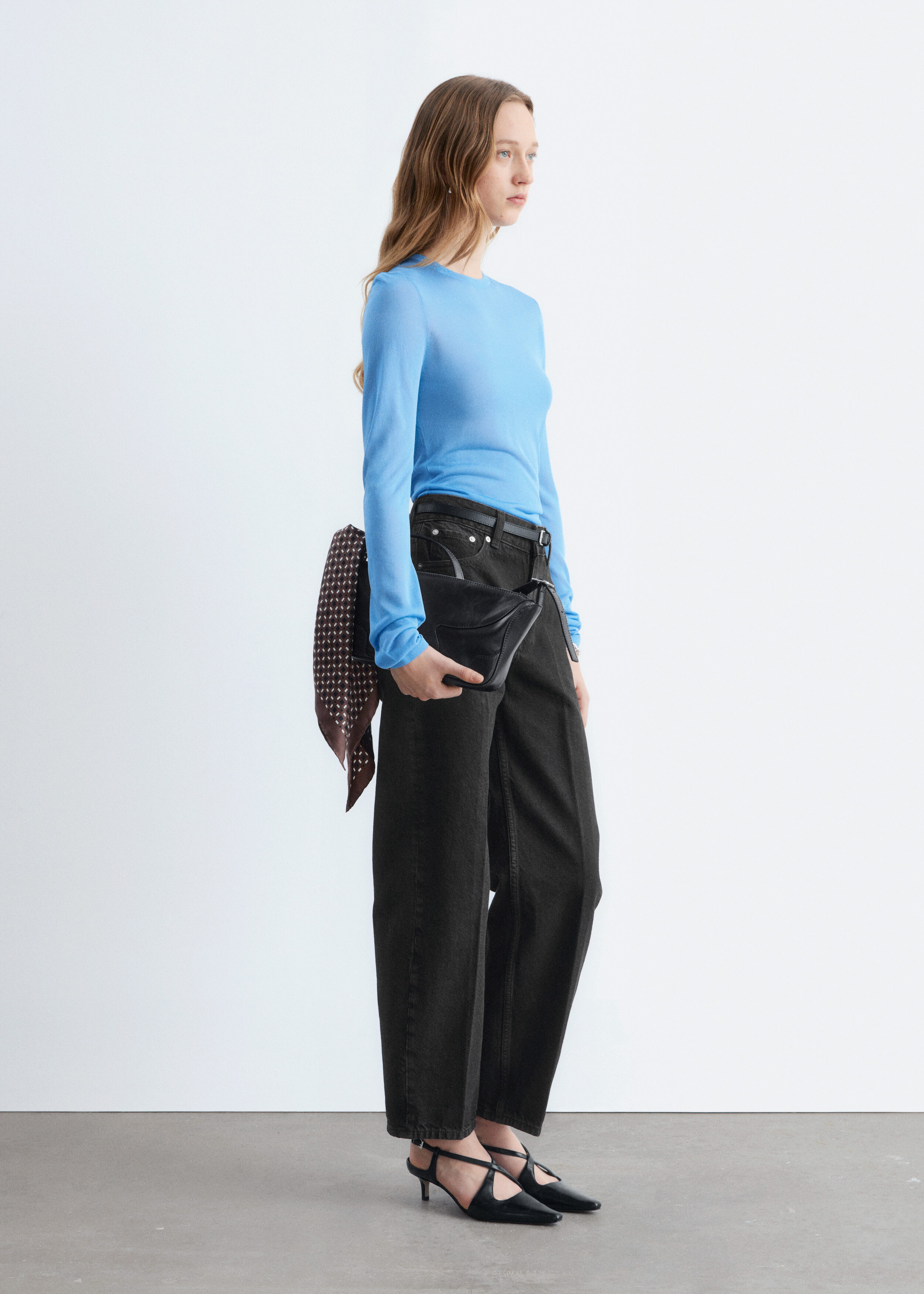 & Other Stories FINE-KNIT SHEER TOP