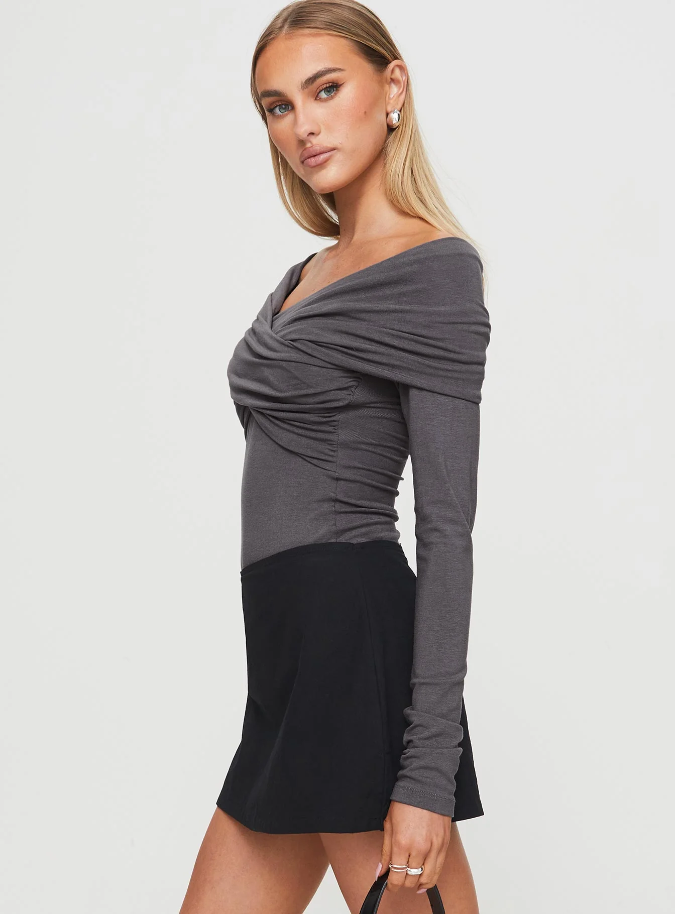 Sundlow Off Shoulder Bodysuit Slate