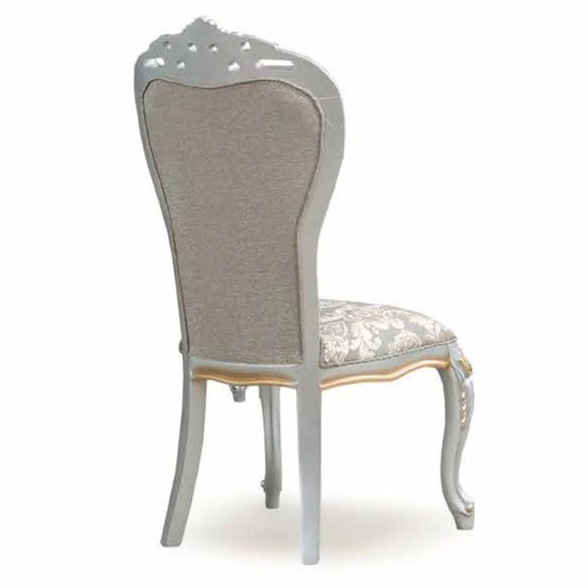 Luxury Baroque Dining Room Set Gray / Silver / Gold - 1 Dining Table & 8 Chairs