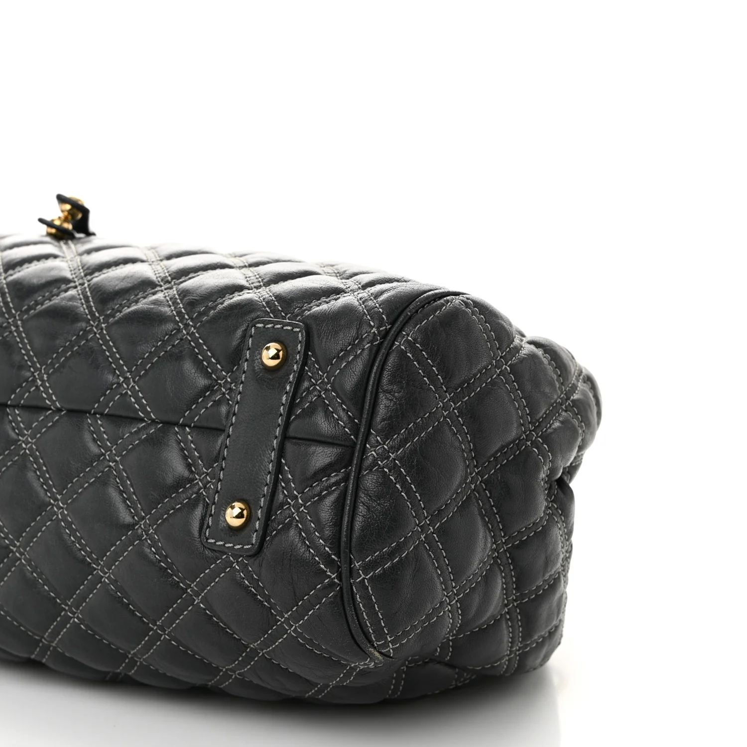 Calfskin Quilted Stam Dark Grey - Top Club