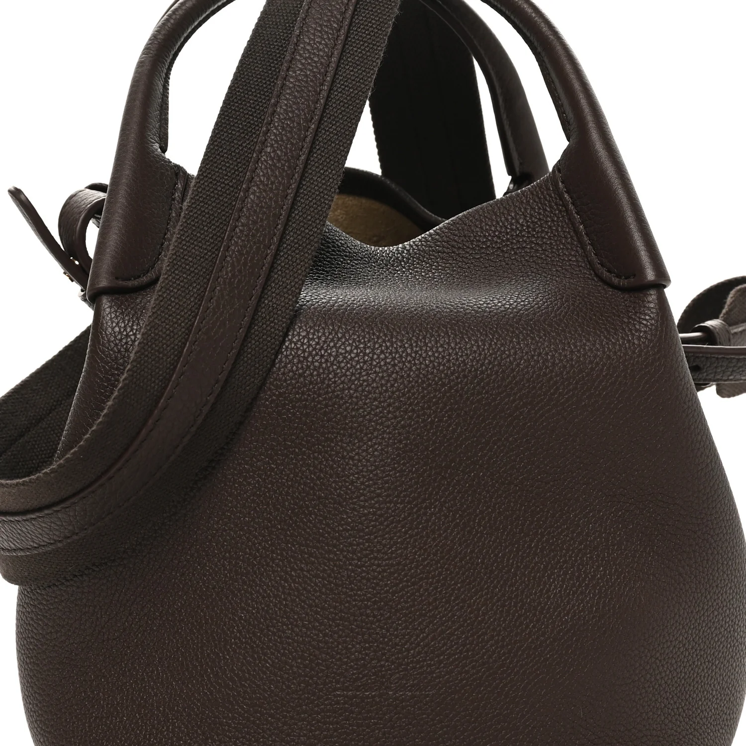 Grained Calfskin Micro Bale Bag Dark Chocolate Licorice - Top Club