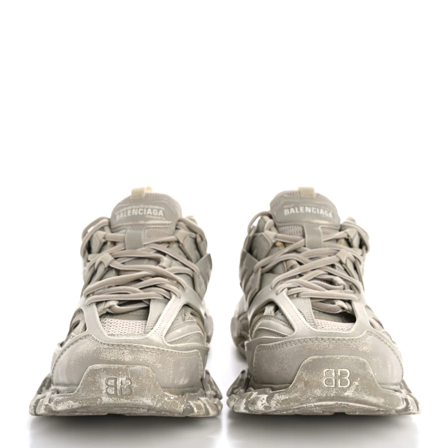 Mesh Rubber Womens Track Sneakers 40 Balenciaga Grey - Top Club