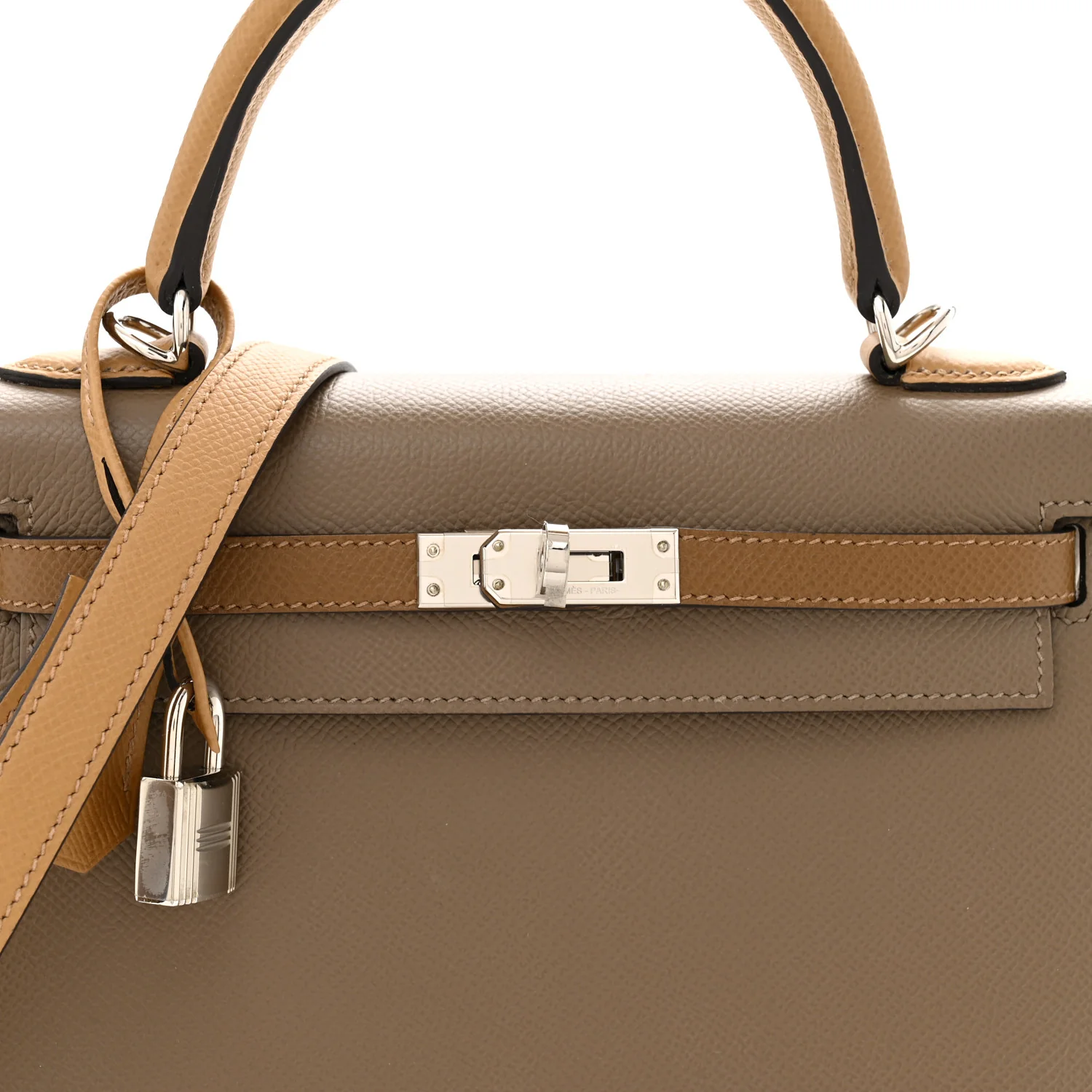 Epsom Tri-Color Kelly Sellier 25 Etoupe Alezan Biscuit - Top Club