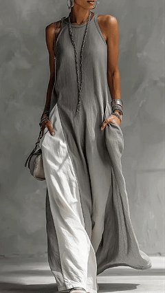 Casual And Cozy Color-blocked Cotton Dress - Nordfashionstorm - Women's Clothing, Fashion for You - Nordfashionstorm.com