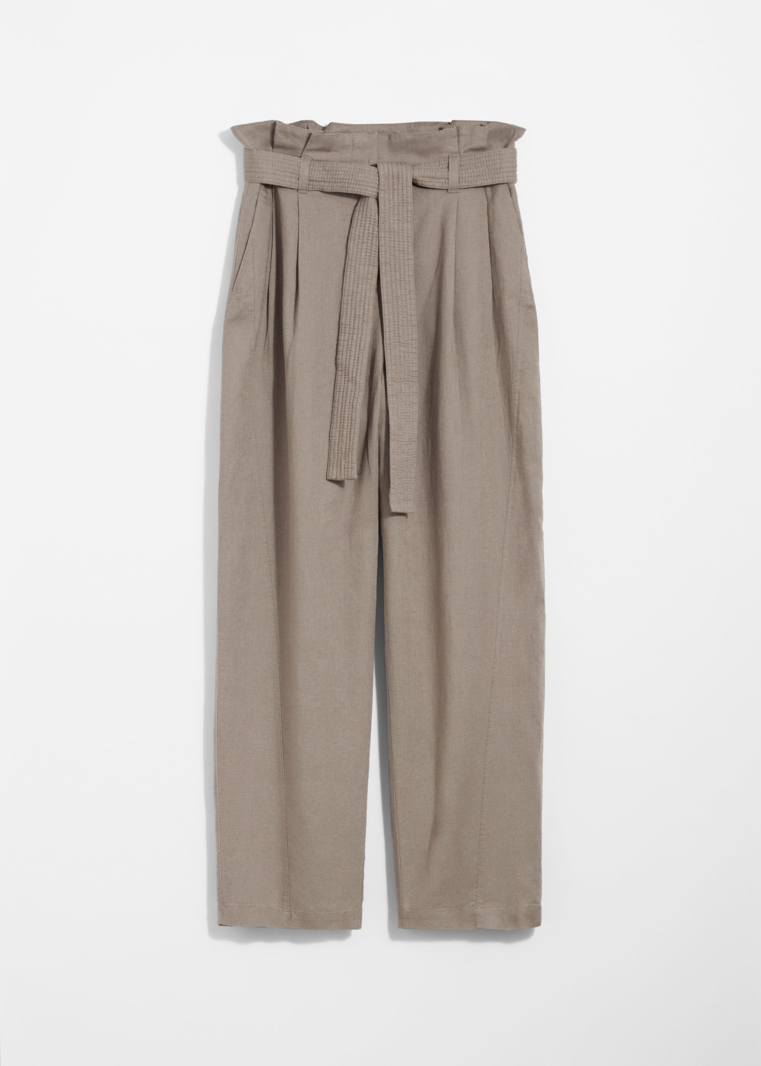 & Other Stories LINEN-BLEND PAPERBAG TROUSERS