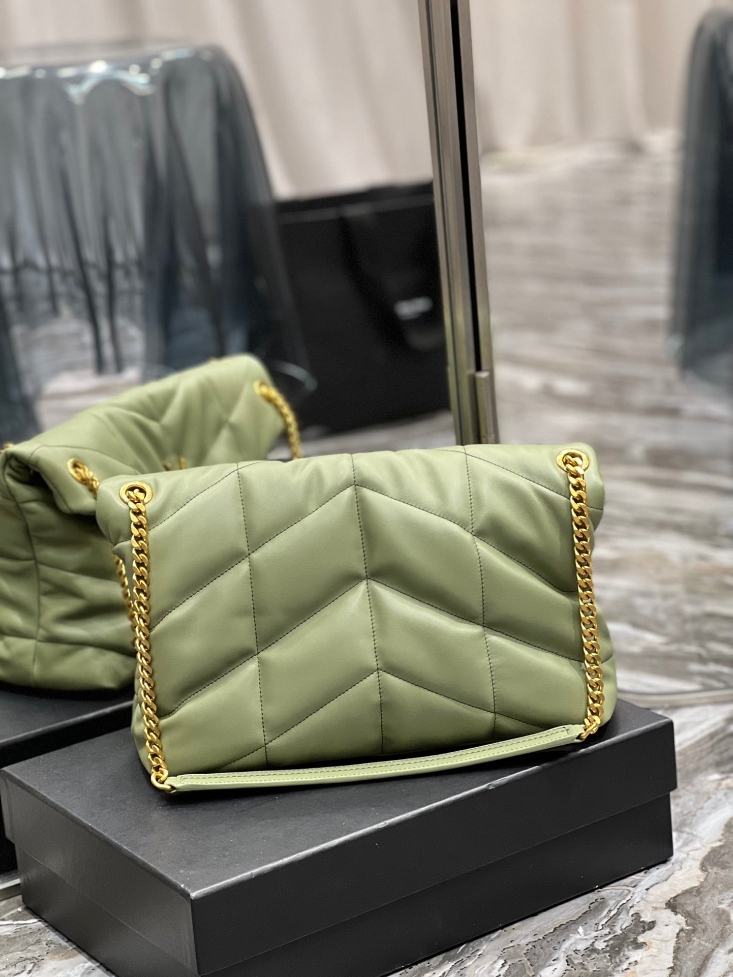 Y PUFFER MEDIUM BAG IN QUILTED LAMBSKIN - Top Club