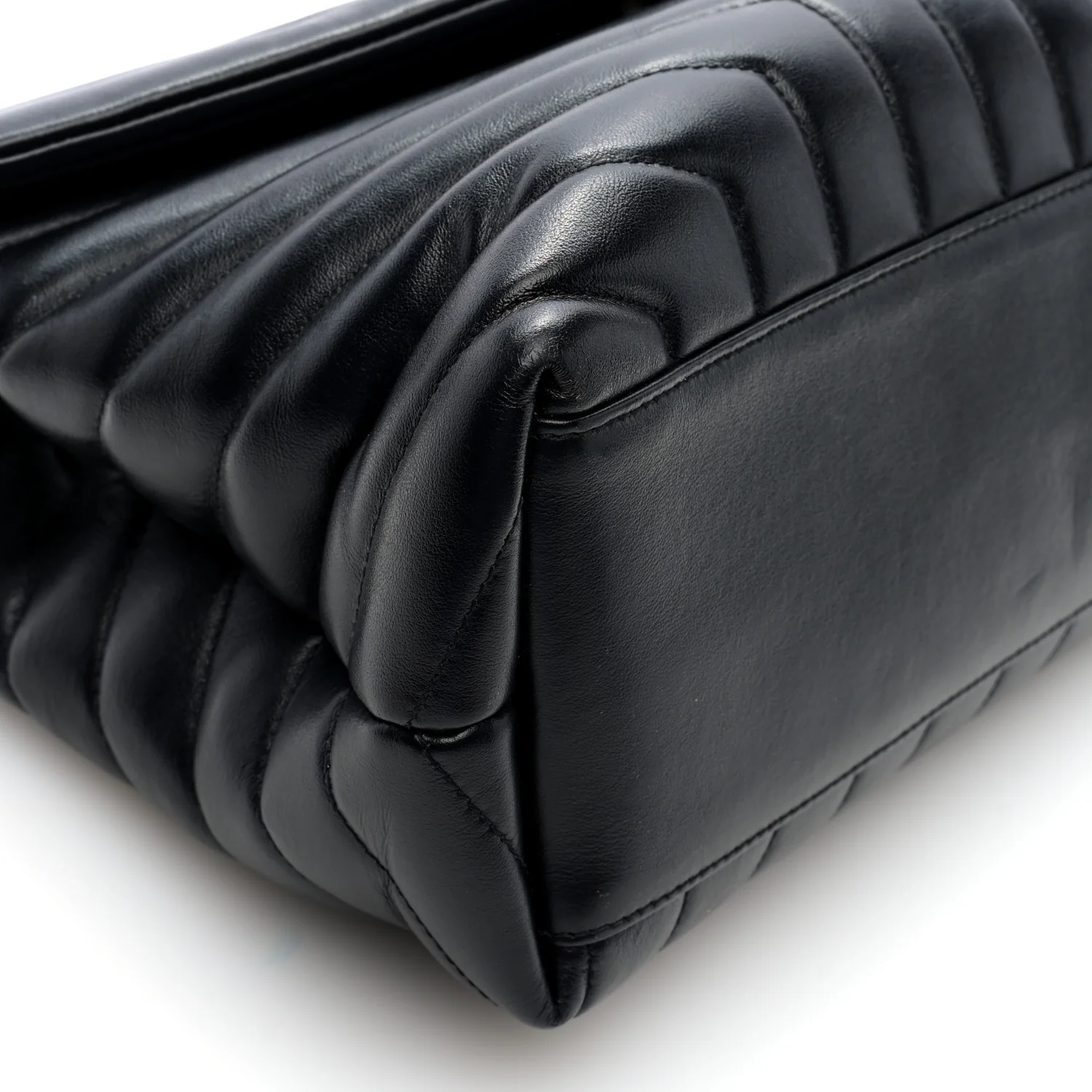 Calfskin Y Quilted Monogram Monochrome Medium Loulou Chain Satchel Black - Top Club