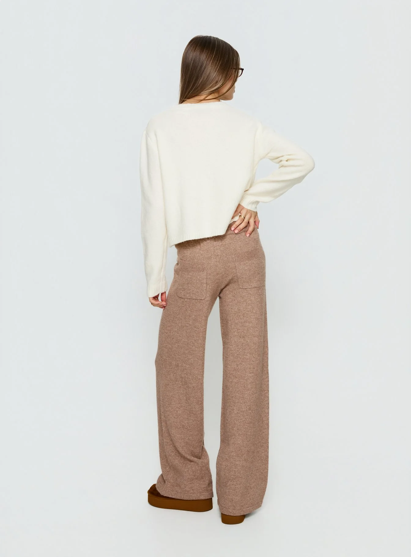 Bekki Wide Leg Knit Pant Mocha