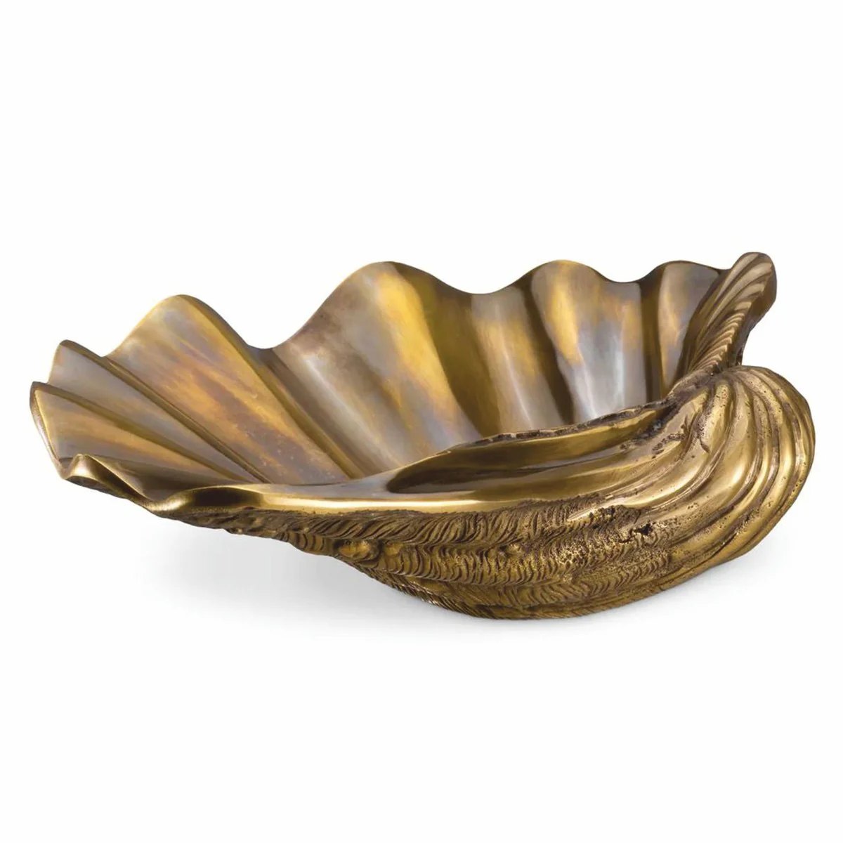 Luxury decorative object in shell shape vintage brass 32 cm - decorative accessories