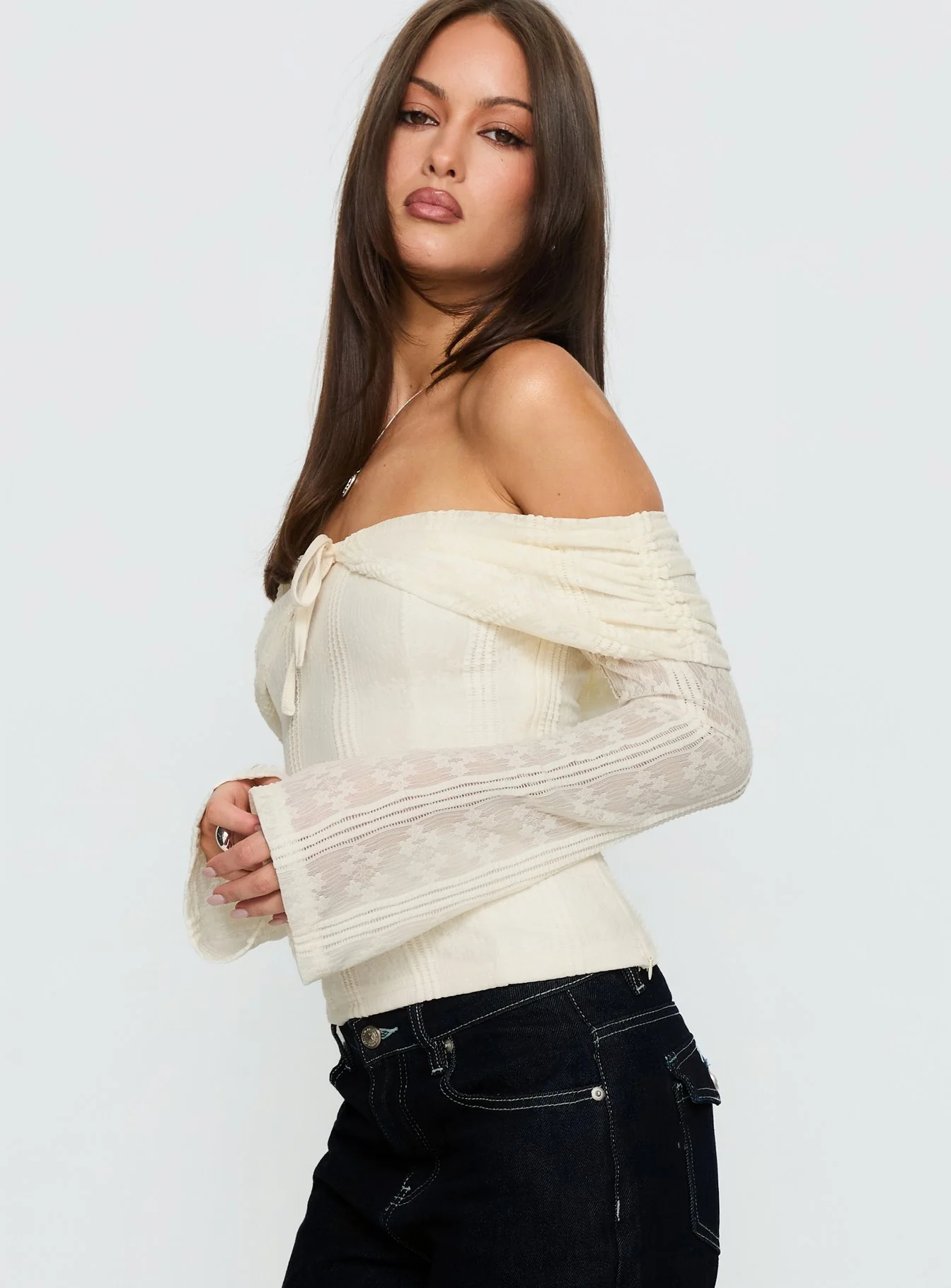 Colettie Long Sleeve Top Cream