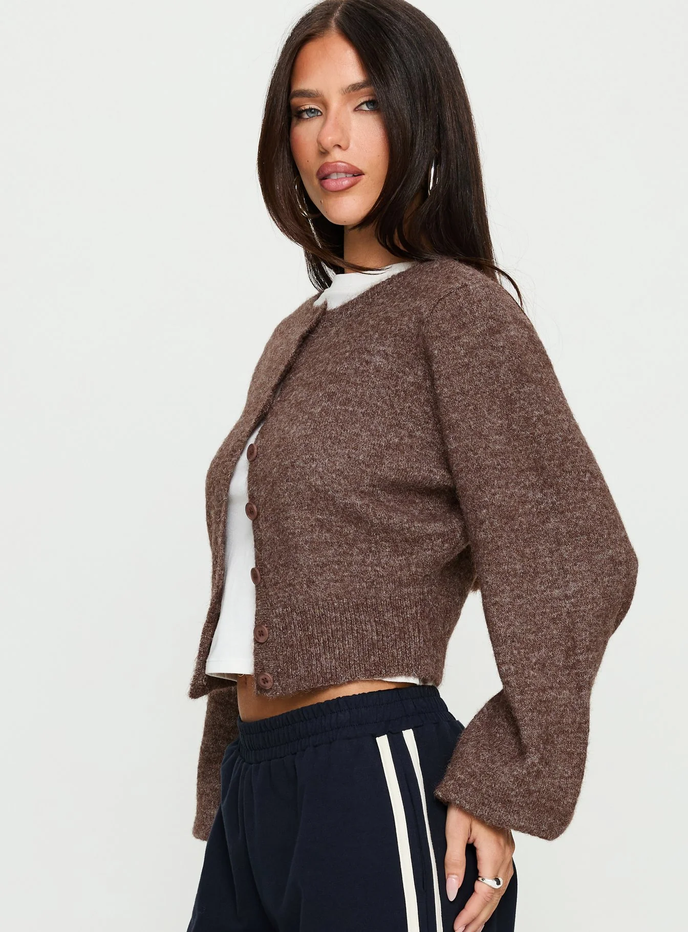 Dawsen Button Down Cardigan Brown